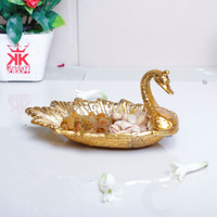 Prince Home Decor & Gifts Metal Solid Tray Bowl (19 X 9 X 10 Cm, Gold), 1 liter