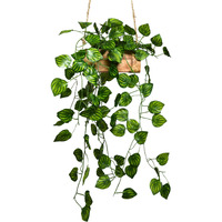 DecoreBugs Artificial Falling Leaves Wall Hangings for Home Decoration with Wooden Buckle Pot, (60 cm) Hanging Plants for Room Decor, Decorative Items for Home Living Room and Office