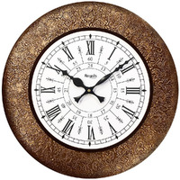 RoyalsCart Analog Wall Clock For Elegant Home Decor, Office, School, Gym, Shop And Gifting || Clock Size - 16 X 16 Inches (Designer Metal), Gold