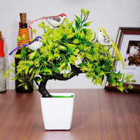 Dekorly Artificial Colourful Wild Bonsai Plants for Home Decor | Artificial Plants Outdoor, Plastic Plants for Home Office Desk Bathroom Bedroom (Green-B)