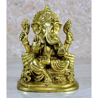 eSplanade Brass Ganesha Ganesh Showpiece Murti Idol Statue Sculpture - Sitting Ganesha - 5 Inches