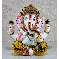 ESPLANADE Resin Ganesha Ganesh Ganapati Murti Idol Statue Sculpture - Multi-Colour - 9 Inches