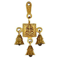 CRAFTHUT Lakshmi, Ganesh, Shubh & Labh Brass Beautiful Wall Hanging (6.5 x 4 inch, Gold)