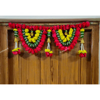 CRAFONIC Artificial flowers Garlands Toran,Door hangings| Toran for entrance door |Toran for home decoration |Temple Door Hangings for Home Office Functional Decor Diwali Ganpati Pooja Decorations