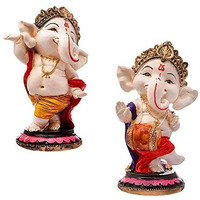 MOSTOS ; Brings Superior - Dancing Ganesha Idols for Home Decoration - Ganpati Idols for Home Decor - (Size: L x B x H : 3 x 3 x 6.2 inches) (Model 17)