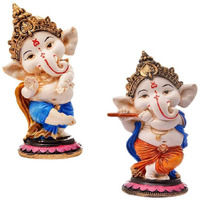 MOSTOS ; Brings Superior - Dancing Ganesha Idols for Home Decoration - Ganpati Idols for Home Decor - (Size: L x B x H : 3 x 3 x 6.2 inches) (Model 22)