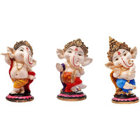 MOSTOS ; Brings Superior - Dancing Ganesha Idols for Home Decoration - Ganpati Idols for Home Decor - (Size: L x B x H : 3 x 3 x 6.2 inches) (Model 8)