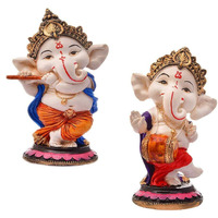 MOSTOS ; Brings Superior - Dancing Ganesha Idols for Home Decoration - Ganpati Idols for Home Decor - (Size: L x B x H : 3 x 3 x 6.2 inches) (Model 3)