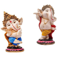 MOSTOS ; Brings Superior - Dancing Ganesha Idols for Home Decoration - Ganpati Idols for Home Decor - (Size: L x B x H : 3 x 3 x 6.2 inches) (Model 4)