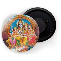 dhcrafts Fridge Magnet Multicolor Shiva Parvati Ganesh Murugan Family Glossy Finish Design Pack of 1