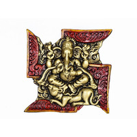 EtsiBitsi Colorful Lord ganesh on Swastik with Mouse EB_WH_004