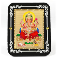 Eknoor Gold Plated Foil on Acrylic Base Ganesh ji God Idol for Home/Puja Ghar/Office (R1CB)