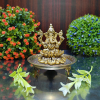 RAMA METAL BRASS GANESH IDOL AND MUKALI STAND