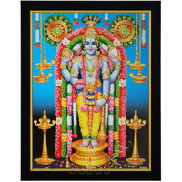 SHREE GANESH ENTERPRISE GIFTING SOLUTIONS God Guruvayurappan HD Photo Frame Lord Guruvayoorappan Painting Pooja Wall Hanging (Wood, Poster with Frame, Multicolour, 23.5x1x31cm)