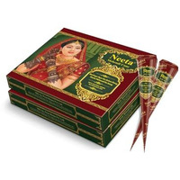 Mehendi Cones For Hand (12 Cones in a Box) Natural Mehndi For Hand Designing Reddish Brown Color Long Lasting Niddle Cones Natural Henna Cones For Festivals Marriage Women Men Hand Designing Without Chemical (Pack Of 2)