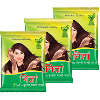 Neeta Mehendi Powder 100g Pack of 3, 100% Natural Henna Mehandi Powder for Hair, Hand & Feet