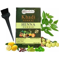 KHADI RISHIKESH Ayurvedic Henna Mix Powder (Mehandi) 100% Natural With Amla,Shikakai,Reetha,Tulsi,Lemon, Bhringraj, | Henna Hair Care Powder - Mehendi -Healthy & Strong Hair | Control Hair Fall & Repairs Damage hair| Natural Conditioner reduce Anti-Dandruff Hair Colour Men &Women - 150Gm-Paraben & Chemical Free,With Hair Colouring brush Free