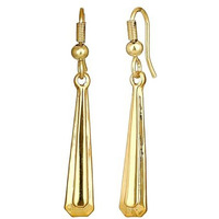 Estele 24kt Gold Plated Hanging Herald Fish Hook Earring for Women, One Size