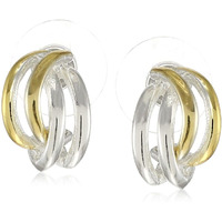 Estele 24kt Gold & Rhodium Plated Dual Tone Fashionista Studs Earring for Women