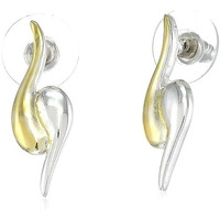 Estele 24kt Gold and Rhodium Plated Dual Tone Fancy Stud Earring for Women