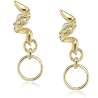 Estele 24 Kt Gold Plated Ribbon magnitude Drop Earrings (528/714)