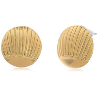 Estele 24kt Gold Plated Rounded Shell Stud Earring for Women