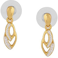 Estele 24 Kt Girls Gold and Silver Plated Connected Drop Earrings