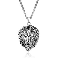 Yellow Chimes Pendant for Men and Boys Silver Pendants For Men | Stainless Steel Lion Head Pendant Chain for Men | Birthday Gift for Men & Boys Anniversary Gift for Husband