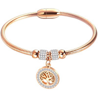 Yellow Chimes Rosegold Bracelet for Women Elegant Stainless Steel Rose Gold Plated Crystal Tree of Life Charm Kada Bracelet for Women and Girls