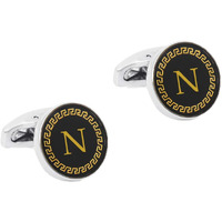 Yellow Chimes Cufflinks for Men Alphabets Cuff links Letter N Statement Stainless Steel Cufflinks for Men and Boys.