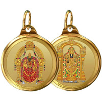 Diviniti 24K Double sided Gold Plated Pendant Padmawati & Balaji|18 MM Flip Coin for Men, Women & Children |Good Health & Wealth | Idol for gifting loved ones on any occasion (1 PCS)