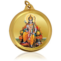 Diviniti 24K Gold Plated Ram Ji & Jai Shri Ram Pendant For Men, Women & Kids 18 MM Double Sided Stylish Pendant Necklace For Girls Divine God Pendant For Birthday Gift, Anniversary Gift