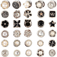 HEAVY DRIVER 30pcs Brooch Pins for Women Cover Up Button Pins Instant Button Jeans Button Pins Women Shirt Safety Brooch Enamel Pins Pearl Rhinestone Brooch Buttons for Shirt Coat Dress Sweater (B)