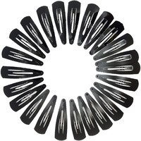 TEMPERIA Tic Tac Hair Clips for Girls (Pack of 24pcs) (5cm) (Matte Black) - Tik Tak Pins for Women