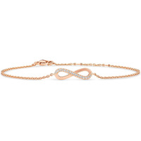 MINUTIAE Rose Gold Plated Infinity Shape Crystals Cubic Zirconia Diamond Adjustable Bracelet for Women & Girls Jewelry for Gift (Rose Gold)