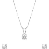 GIVA 925 Silver Classic Zircon Set With Necklace & Earrings |Rakhi Rakshabandhan Gift for Sister Bhabhi, Gifts for Women & Girls | With Certificate of Authenticity and 925 Stamp | 6 Month Warranty*