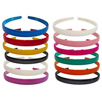 ANNA CREATIONS Set Of 12 Plastic Hair Bands for Girls & women (WIDE, MULTI-COLOUR)