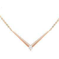 MINUTIAE Rose Gold Plated Single Diamond Pendant Necklace/Solitare Pendant/Austrian Cubic Zirconia Pendant For Women And Girls With Extendable Chain (Rose Gold)