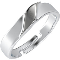 Clara Pure 925 Sterling Silver Wave Adjustable Ring Gift For Mens And Boys | Partial Matte Finish