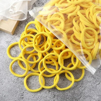 Elina Yellow Hair Ponytail Holder Elastic Soft Non Slip Tight Stretchable Rubber Bands for School Girls/Women, Buns, Hair tie (Pack of 30)(Yellow)