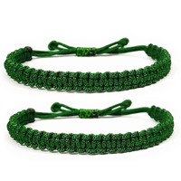 ARTIFICIAL TREE HANDMADE NAZAR DHAGA BRACELET ADJUSTABLE WRISTBAND BRACELET FRIENDSHIP BAND FOR WOMEN MEN- 100% SKIN FRIENDLY Nazar Bracelets 2 Piece (AT GIRLS BRCT 008) (GREEN)