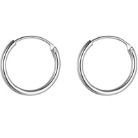 HIGHSPARK 925 Silver Hoop Earrings | 92.5 Sterling Silver Round Classic Endless Hoops Sizes 10mm to 40mm | Lovely Gift for Men Women Boys & Girls - Silver 18mm