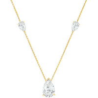 MINUTIAE Solitaire Diamond Necklace & Adjustable Elegant Stylish Charm Chain for Women (Gold)