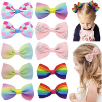 PALAY 10pcs Hair Bow for Girls Rainbow Bow Hair Clips Gradient Color Hair Bows Alligator Clips For Girls Toddlers Hair Accessories Teens Gifts