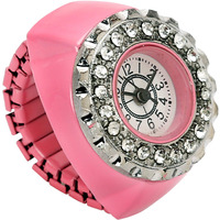 YouBella Jewellery Crystal Unisex Finger Ring Watch for Girls/Women/Men/Boys (Pink)