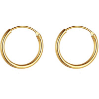 HIGHSPARK 925 Silver Hoop Earrings in Gold Finish | 92.5 Sterling Silver Round Classic Endless Hoops Sizes 10mm to 40mm | Lovely Gift for Men Women Boys & Girls - Gold 18mm