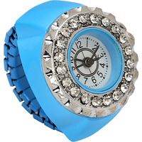 YouBella Jewellery Crystal Unisex Finger Ring Watch for Girls/Women/Men/Boys (Blue)