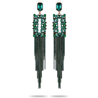 YouBella Jewellery Earings for women Crystal Tassel Handmade Earrings for Girls and Women (Green)