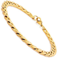 Nakabh 8 inch Stylish Chain Style Stainless Steel bracelets for men stylish Boys Unisex (Gold)