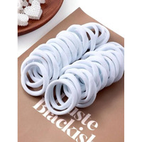 STROWBERRY Elastic Hair Ties For Girls | Soft Seamless Hair Rubber Bands | Ponytail Holders For Women | Strechable Bands | Cotton Hair Elastic Rubber Bands (White, Pack of 100 Pcs)